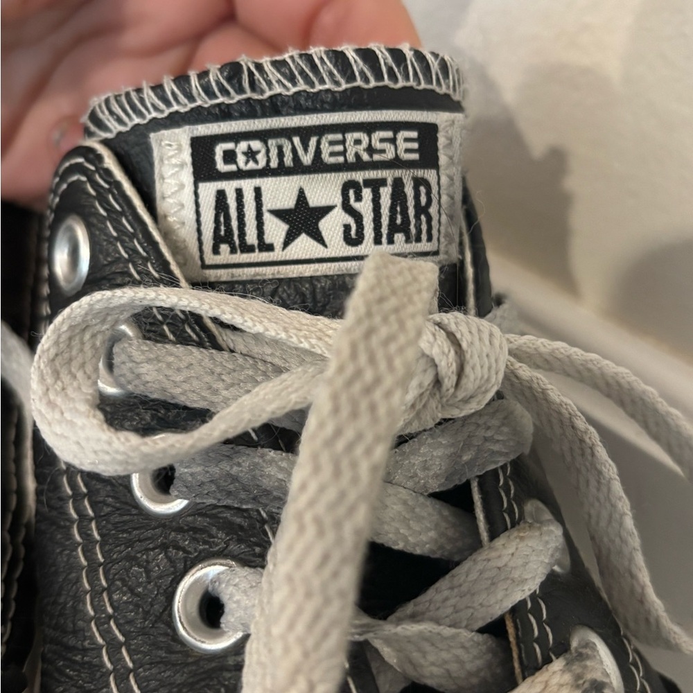 Leather Converse Black and White
